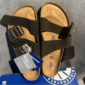 Birkenstock Women’s Arizona Sandals Mocha Suede Soft Footbed Size 9 US